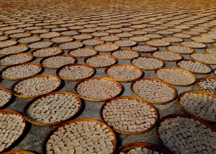 Full frame shot of food drying outdoors