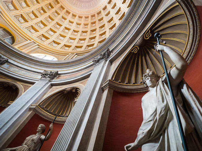 Low angle view of statues in vatican museums