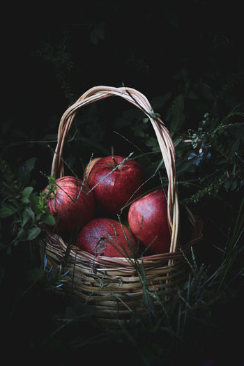Close-up of apples in basket