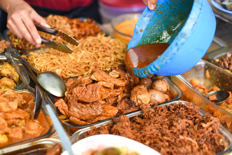 Close-up of street food for sale