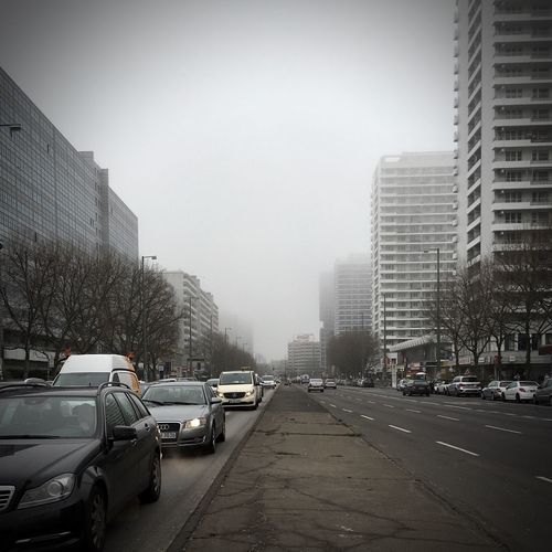 City street with buildings in background