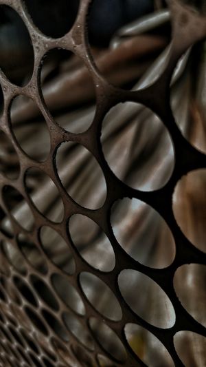 Close-up of perforated metal