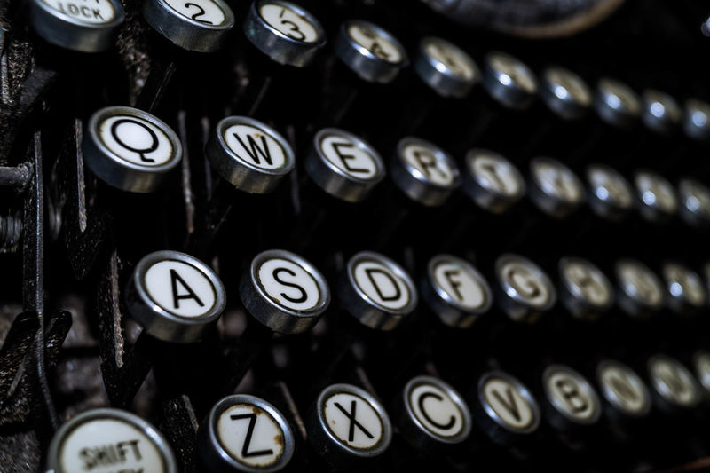Full frame shot of old-fashioned typewriter