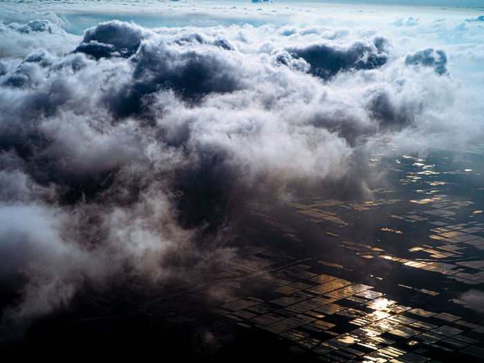 Aerial view of cloudscape over sea