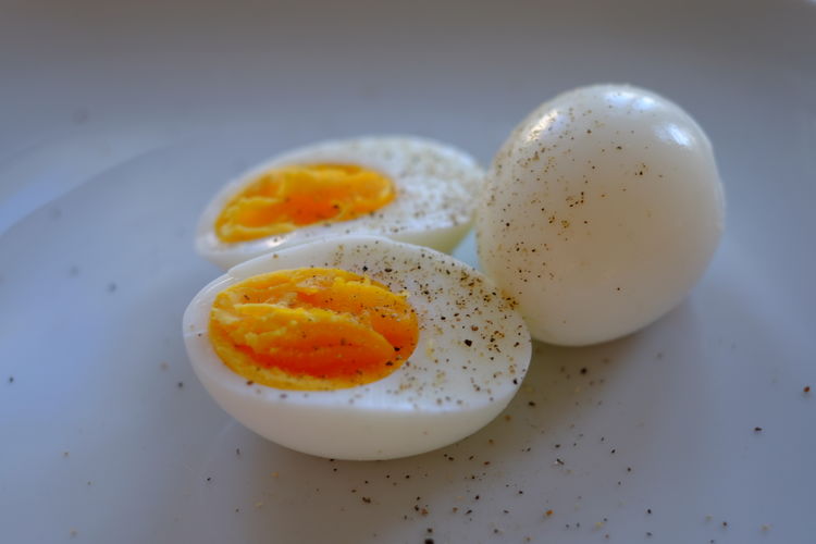 Close-up of breakfast in plate