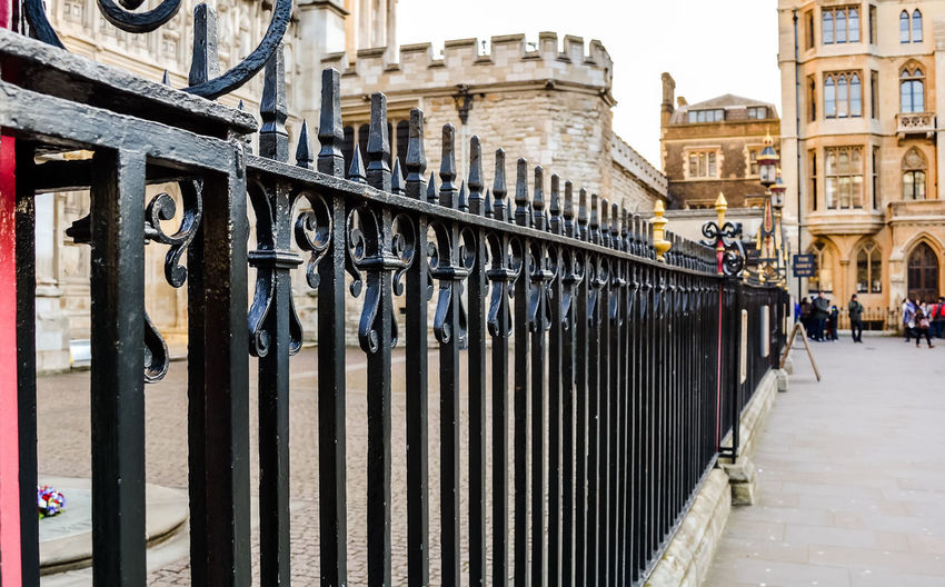 London, uk - january 20, 2015 - closeup of the black cast-iron fence outside the westminster abbey.