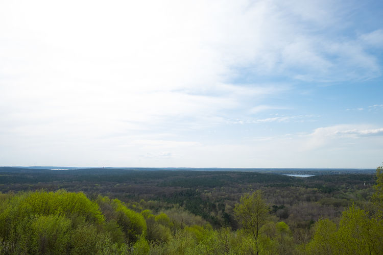 Scenic view of land against sky
