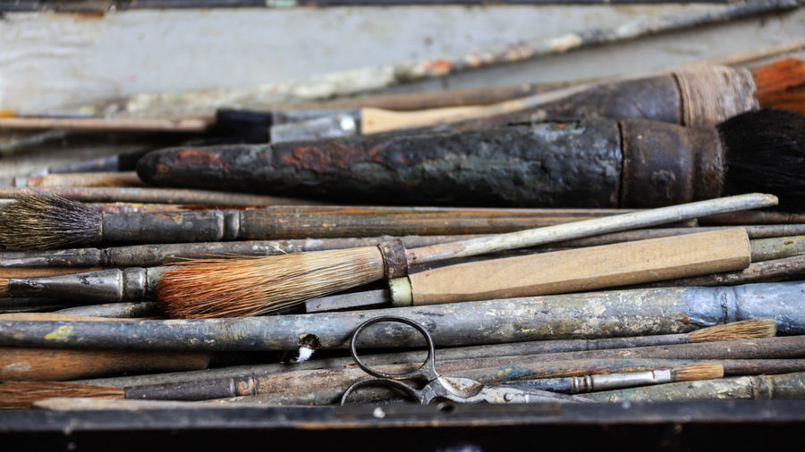 Close-up of wooden logs