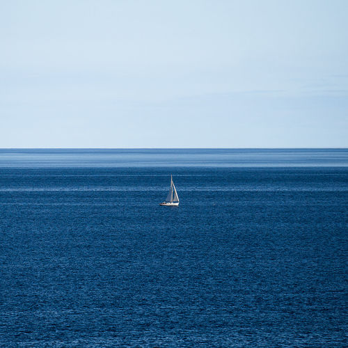 Boat sailing in sea