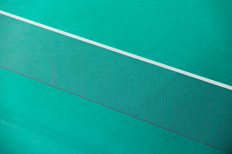 High angle view of tennis net