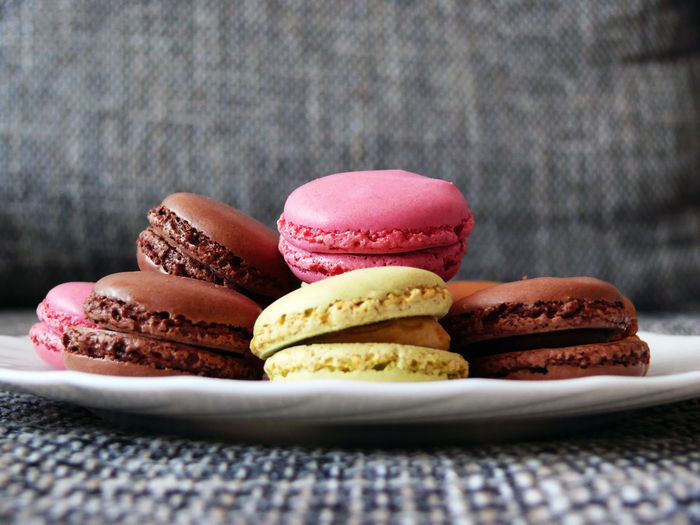 Close-up of macaroons