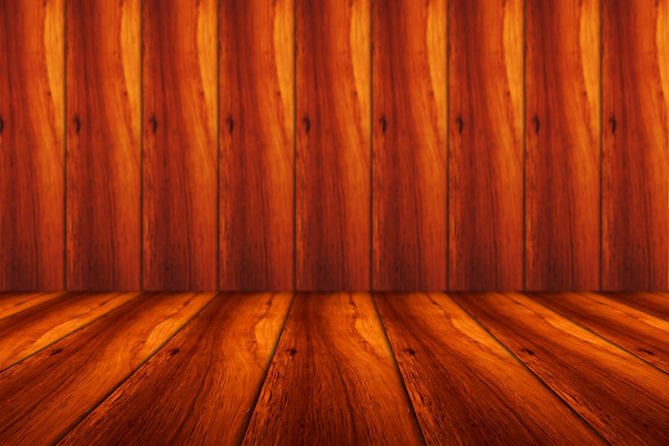 Full frame shot of wooden floor and wall