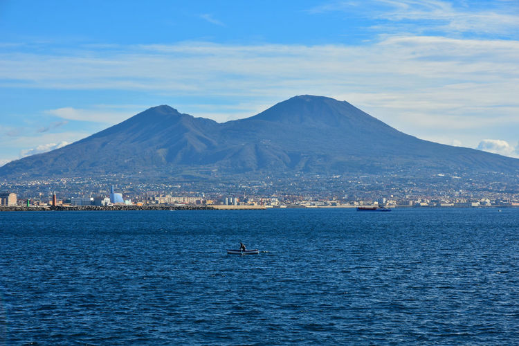 Panoramic view of the gulf of naples, italy. 