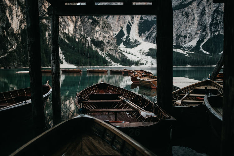 Scenic view of lake seen through window