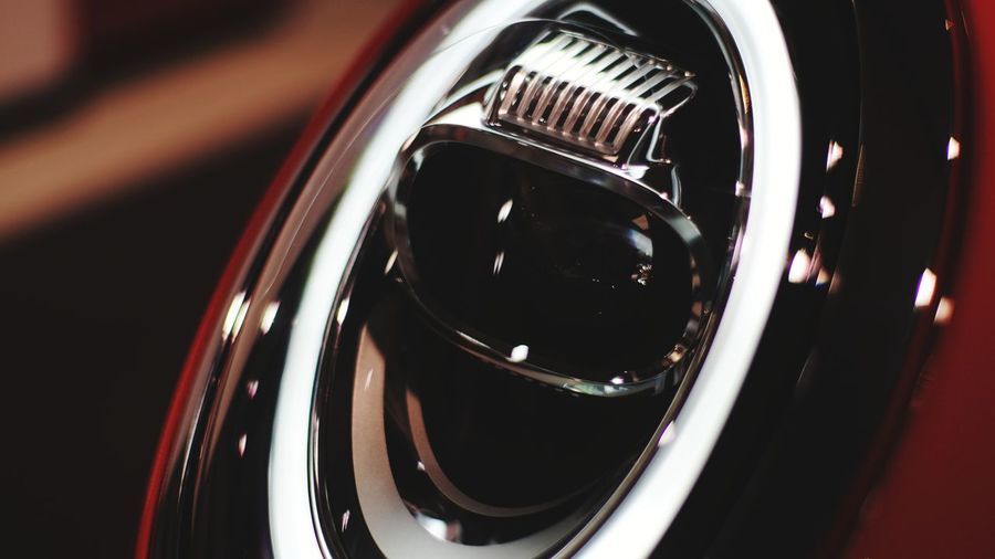 Close-up of car headlight