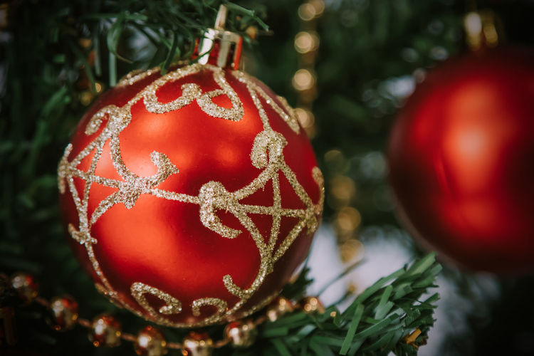 Close-up of christmas decorations