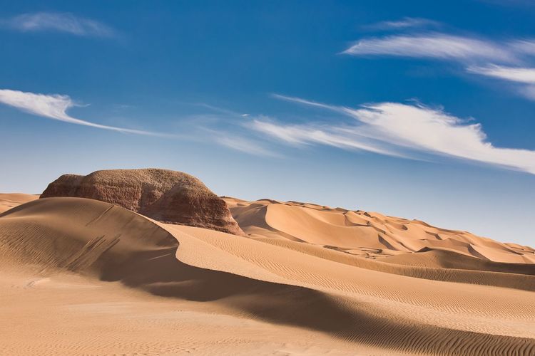 Scenic view of desert against sky