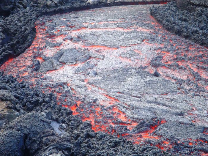 High angle view of lava