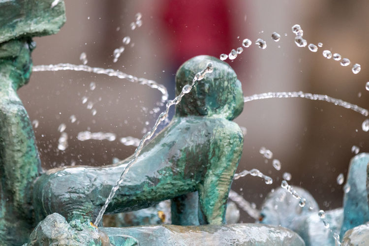 Close-up of water splashing on fountain