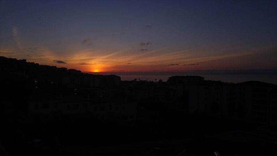Built structure at sunset