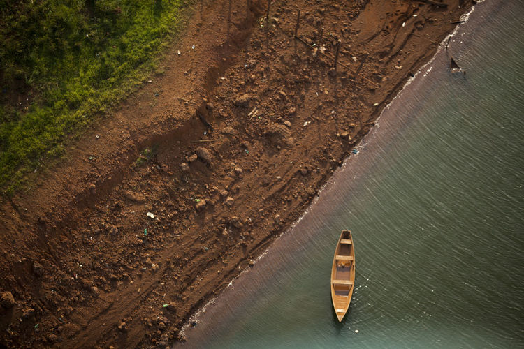 Aerial view of boats in the sea in brazil