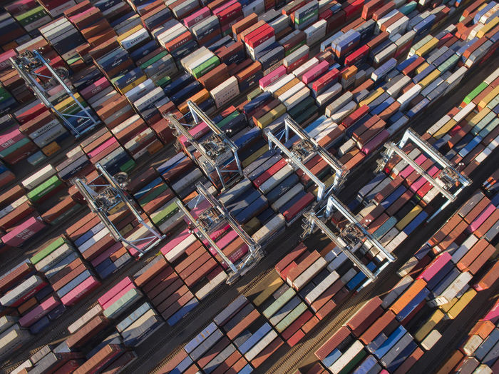 Shipping containers fill port on east coast