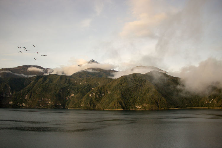 View of the cuicocha lagoon in ecuador