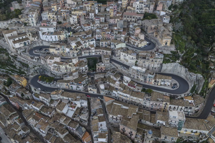 High angle view of cityscape