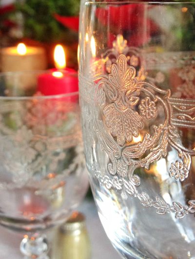 Close-up of glass jar on table