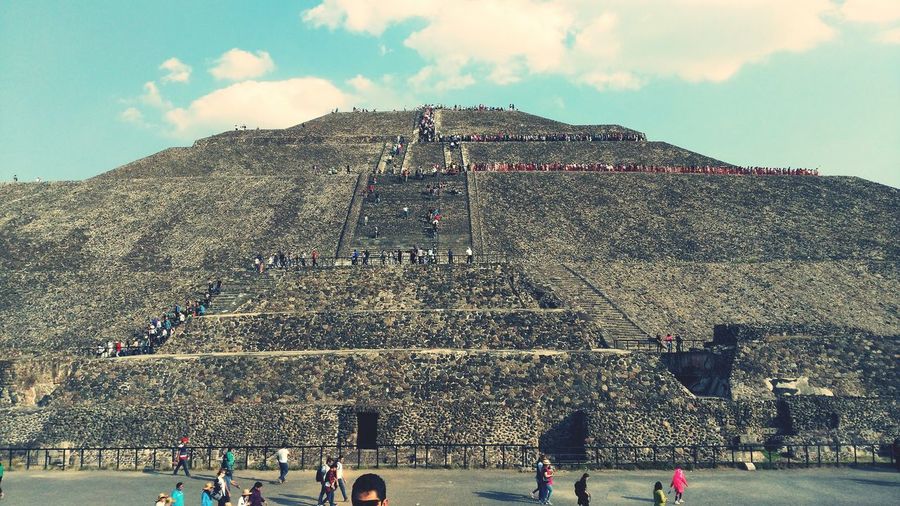 Tourists at pyramid