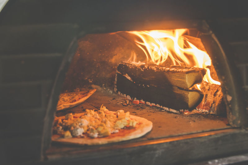 Pizza in oven