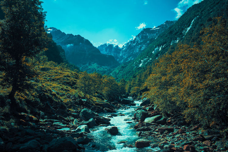 Scenic view of mountains against sky