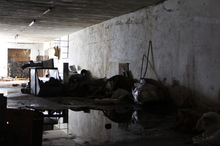 People in abandoned building