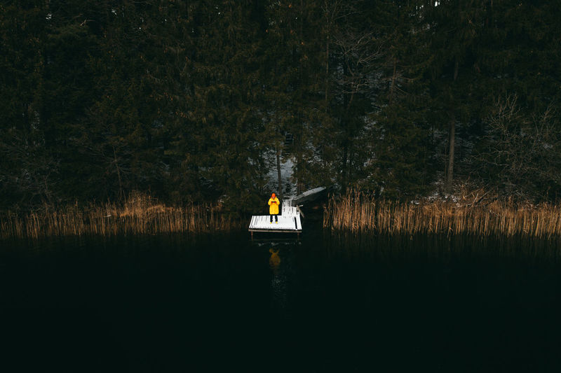People kayaking in lake