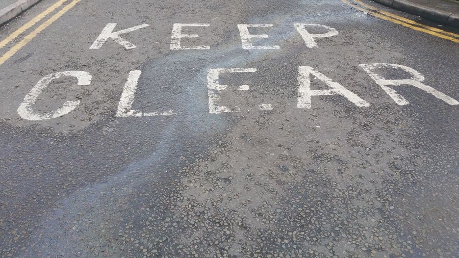 Keep clear road marking