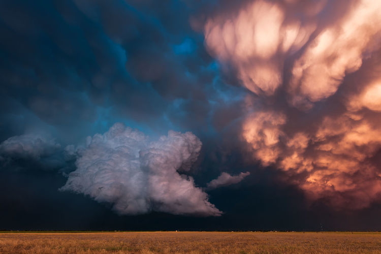 Storm clouds over land