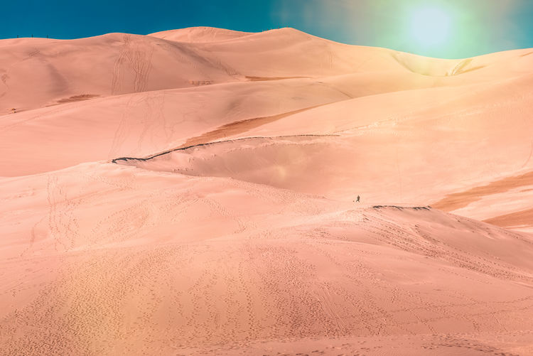 Scenic view of desert against sky