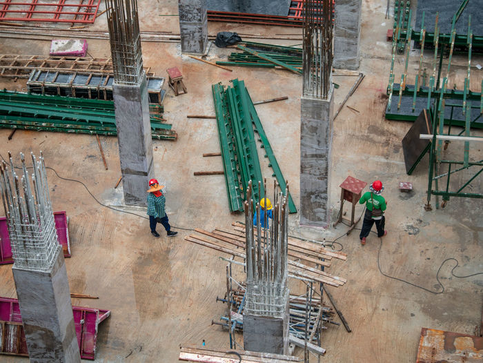 Aerial view of a construction site
