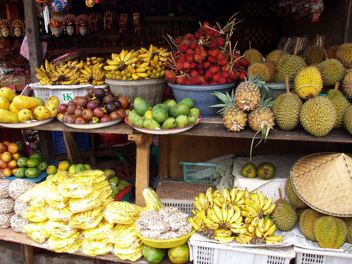Various fruits for sale at market stall