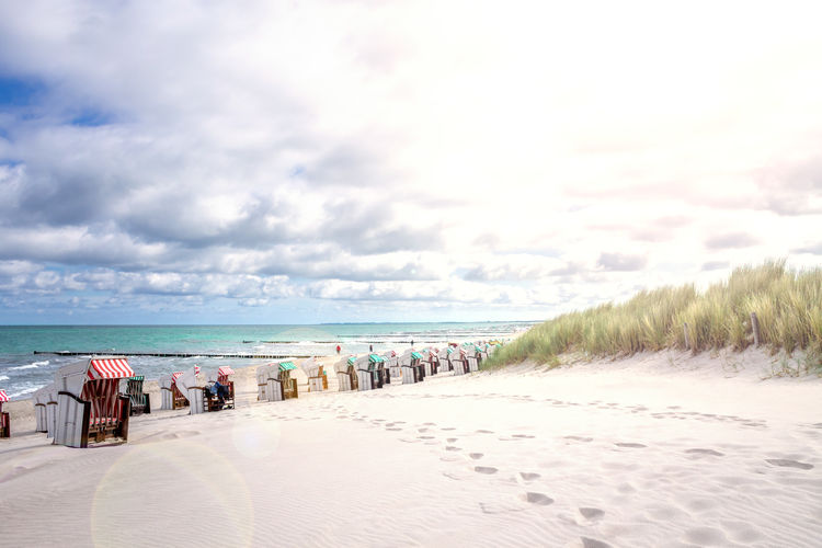 Scenic view of beach against sky