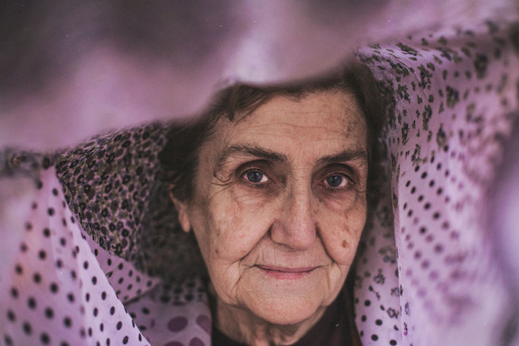 Portrait Senior Adult Looking At Camera Front View Headshot Senior Women Real People Women Adult One Person Lifestyles Wrinkled Indoors Smiling Human Face Human Body Part Females Purple Eyebrow Capture Tomorrow International Women's Day 2019
