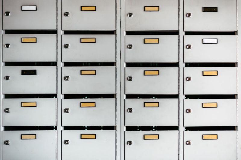 Full frame shot of closed lockers