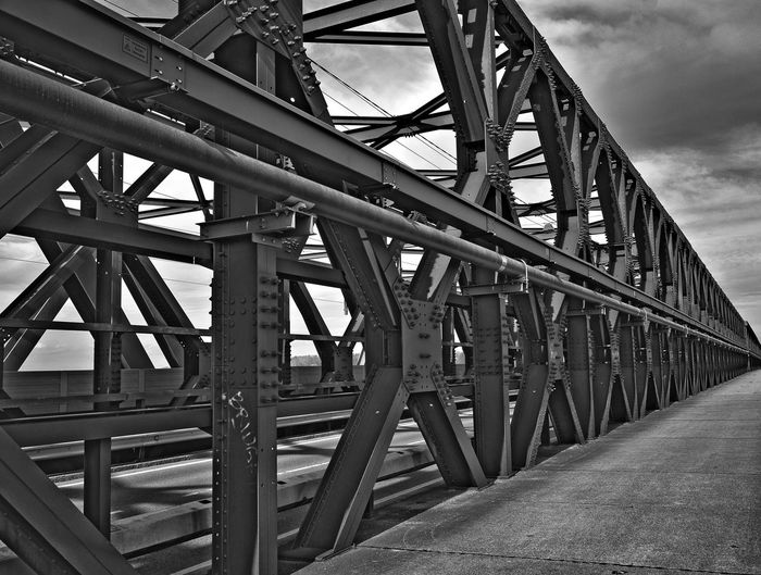 Low angle view of bridge against sky