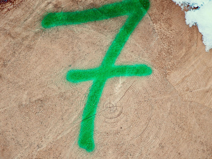 High angle view of painting on sand