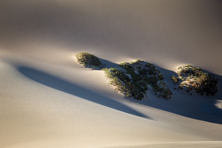 High angle view of sand dunes at death valley desert