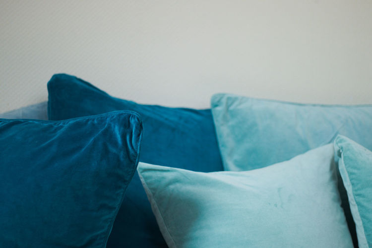 Close-up of cushions at home