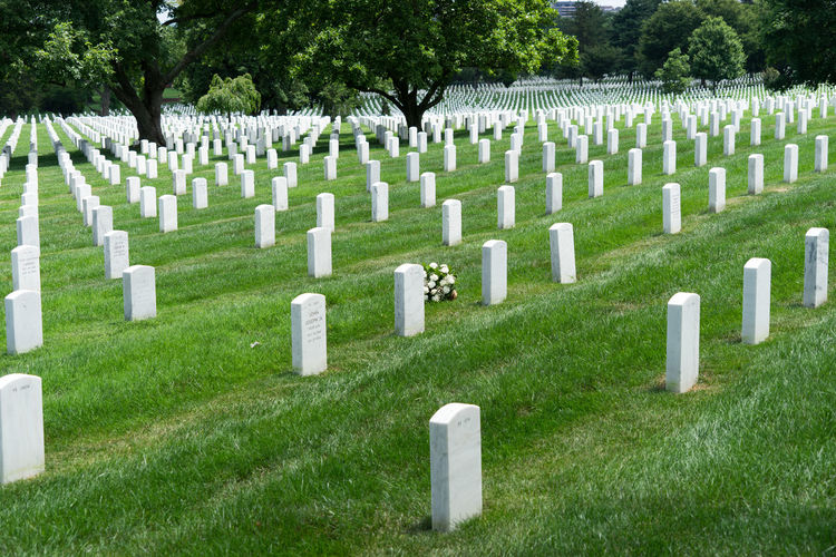 White tombstones at arlington national cemetery