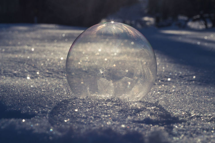 Close-up of crystal ball