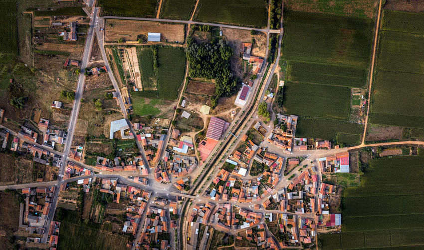 Aerial view of a small spanish village