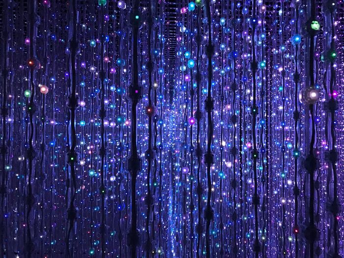 Full frame shot of illuminated lights at night